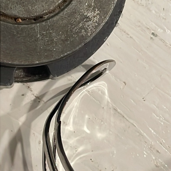 8” titanium plated four layer abstract open cuff bracelet - Picture 9 of 12